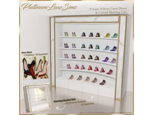 P-Luxe SC Deco Shoes & Curved Shelving Unit