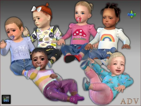 Alpha Outfits for infant girls - The Sims 4 Custom Content