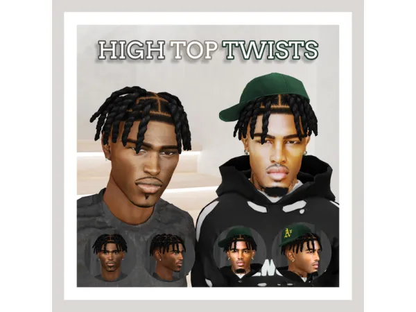 Alpha HIGH TOP TWISTS BEARD N2 - The Sims 4 Custom Content