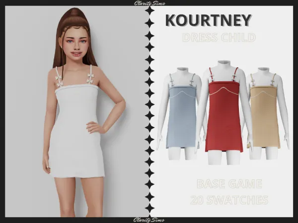 Alpha Kourtney Dress Child - The Sims 4 Custom Content
