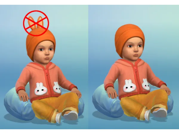 Maxis Match Infant Winter Hat No Rabbit Ears by Damien_Damien - The Sims 4 Custom Content