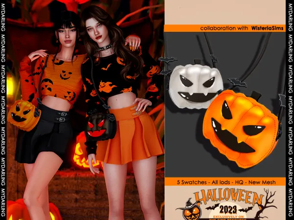 Alpha halloween pumpkin bag 2023 Adult by Mydarling20 - The Sims 4 Custom Content