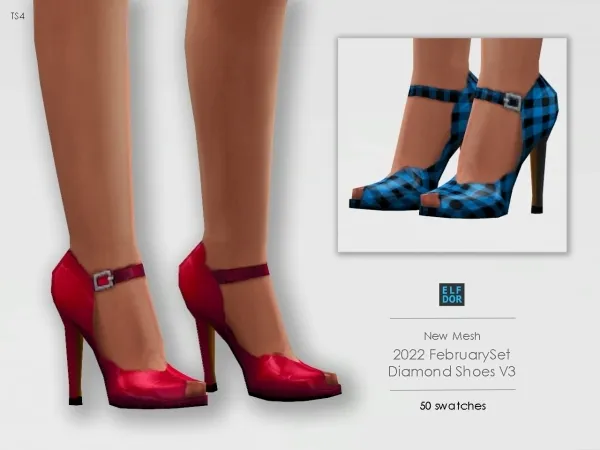 Maxis Match Diamond Shoes V3 by elfdor - The Sims 4 Custom Content