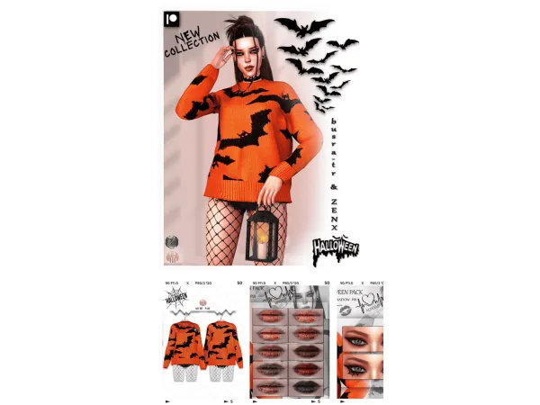 Alpha HALLOWEEN (ZENX) BAT SET P183 - The Sims 4 Custom Content