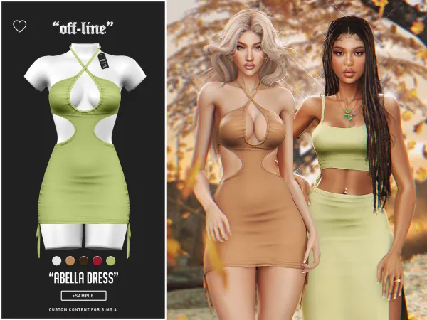 Alpha off line abella dress (sample) - The Sims 4 Custom Content