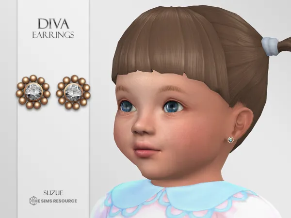 Alpha Diva Earrings Infant - The Sims 4 Custom Content