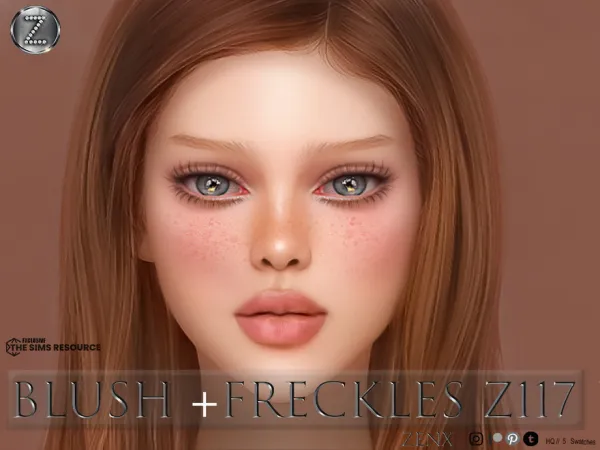 Alpha ZENX BLUSH FRECKLES Z117 - The Sims 4 Custom Content