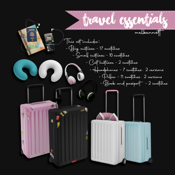 Mix Travel Essentials Collection by melbennett - The Sims 4 Custom Content