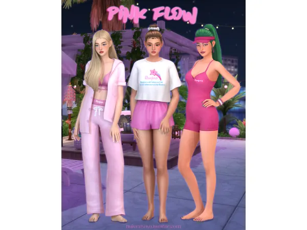 Maxis Match Pink Flow (7items) - The Sims 4 Custom Content