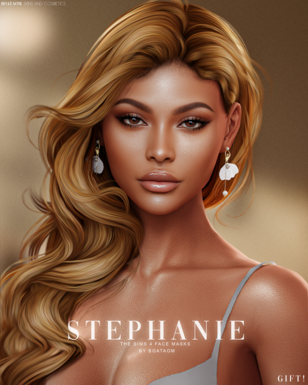Alpha STEPHANIE FACE MASKS AND SKIN OVERLAY GIFT by simsfinds - The Sims 4 Custom Content