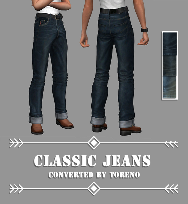 Alpha Classic Jeans converted by simsfinds - The Sims 4 Custom Content