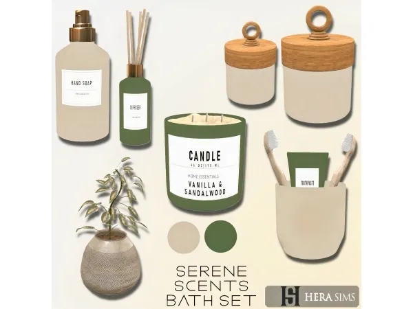 Alpha Serene scents bath set - The Sims 4 Custom Content