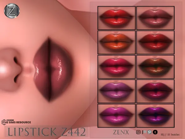Alpha ZENX LIPSTICK Z442 - The Sims 4 Custom Content