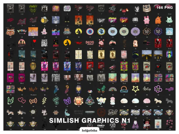 Mix Simlish graphics N1 - The Sims 4 Custom Content