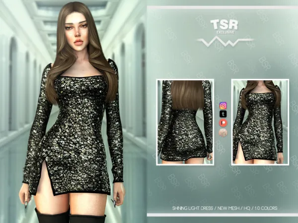 Alpha SHINING LIGHT DRESS BD1094 - The Sims 4 Custom Content