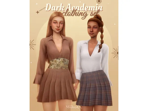 Maxis Match Dark academia clothing set Part 3 - The Sims 4 Custom Content