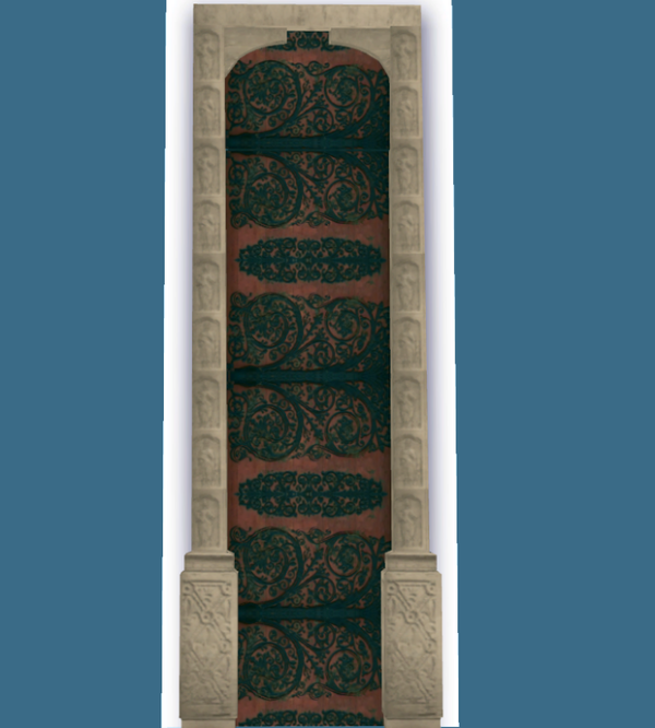 Alpha Gothic Door II from SET 1 FIXED by simsfinds - The Sims 4 Custom Content