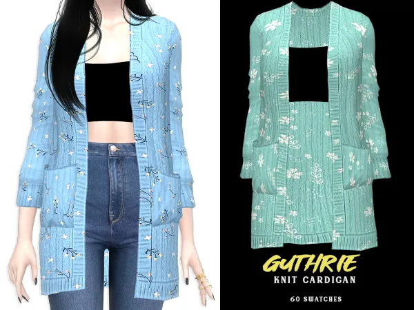 Mix Guthrie Knit Cardigan - The Sims 4 Custom Content