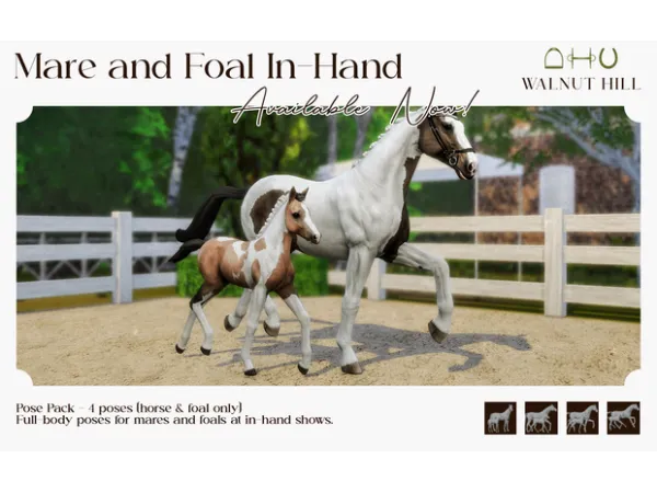 Mix Mare and Foal In Hand Pose Pack - The Sims 4 Custom Content