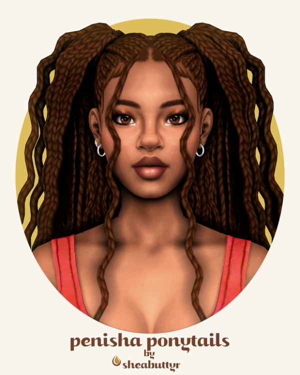 Maxis Match penisha ponytails by simsfinds - The Sims 4 Custom Content