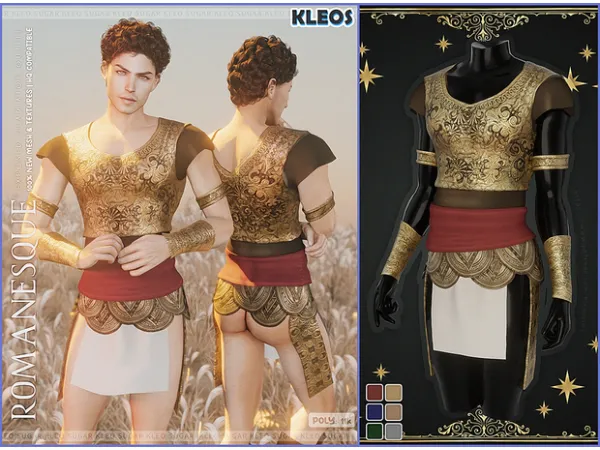 Alpha SUGAR Romanesque Exposed Gladiator Outfit - The Sims 4 Custom Content