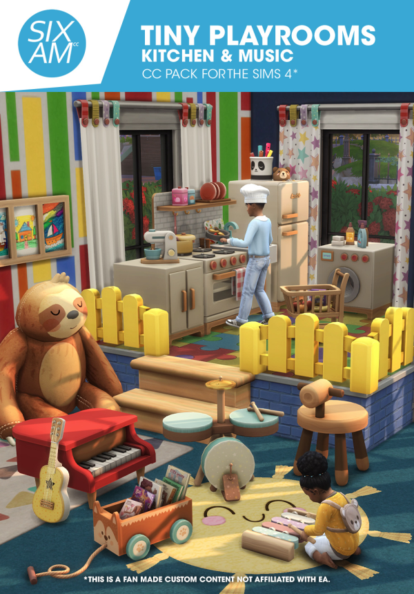 Maxis Match Tiny Playrooms Kitchen and Music ( Pack for ) by simsfinds - The Sims 4 Custom Content