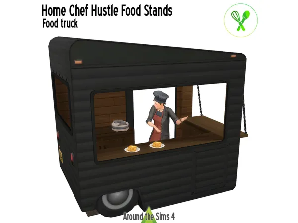 Maxis Match Around Food stands for Home Chef Hustle pack - The Sims 4 Custom Content