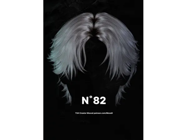 Alpha MoooD Hair N82 VER1 - The Sims 4 Custom Content