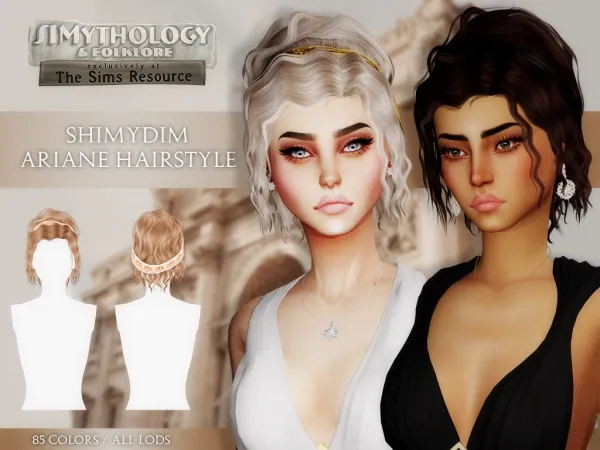 Alpha SIMYTHOLOGY ARIANE HAIR HEADWRAP - The Sims 4 Custom Content