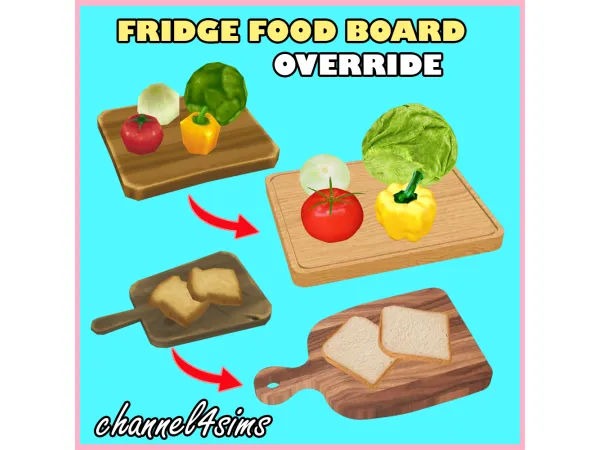 Mix Fridge Food Board Override by channel4sims - The Sims 4 Custom Content
