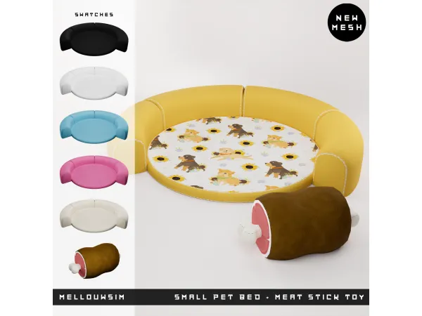 Alpha Small Pet Bed Meat Stick Toy by mellouwsim - The Sims 4 Custom Content