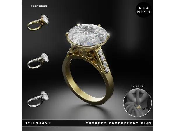Alpha CHARMED Engagement Ring by mellouwsim - The Sims 4 Custom Content