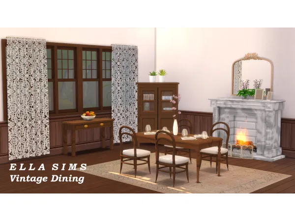 Mix Vintage Dining by EllaSims - The Sims 4 Custom Content