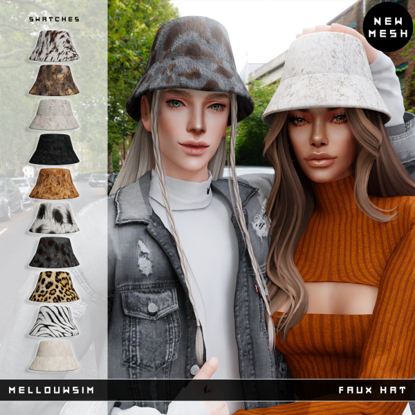 Alpha Faux Hat by simsfinds - The Sims 4 Custom Content