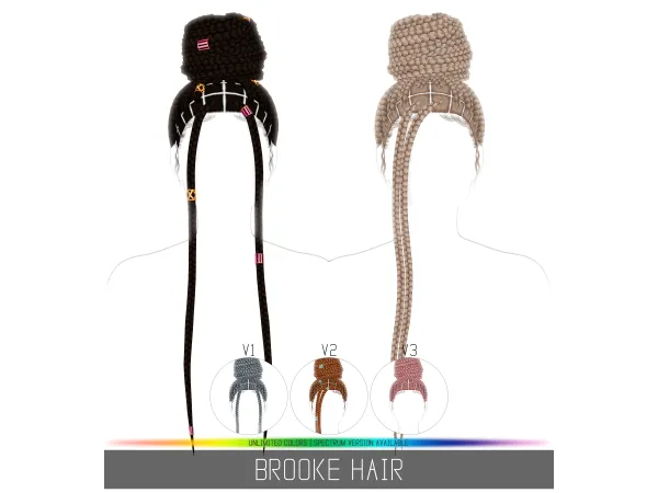 Alpha BROOKE HAIR by simpliciaty - The Sims 4 Custom Content