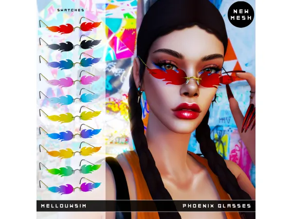 Alpha Phoenix Glassess by mellouwsim - The Sims 4 Custom Content