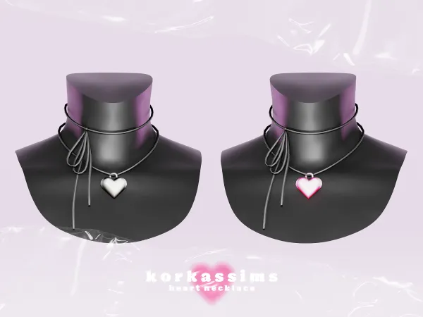 Alpha heart necklace by korkassims - The Sims 4 Custom Content