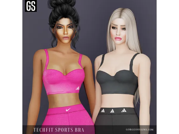 Mix Techfit Sports Bra Tight Shorts by gorgeoussimsofficial - The Sims 4 Custom Content