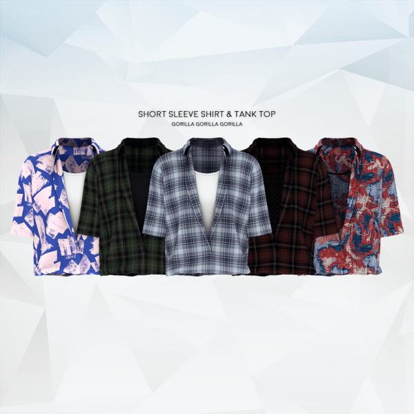 Alpha Short Sleeve Shirt Tank Top by simsfinds - The Sims 4 Custom Content