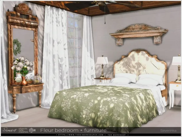 Alpha Fleur bedroom - The Sims 4 Custom Content