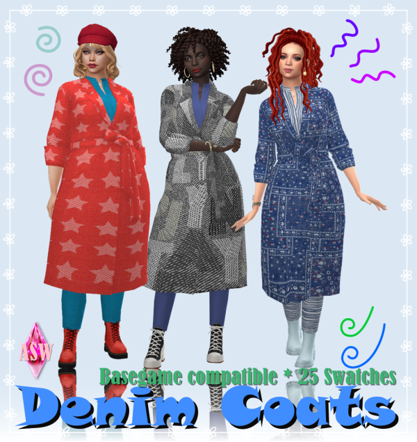 Maxis Match Denim Coats by simsfinds - The Sims 4 Custom Content