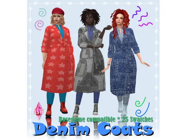 Maxis Match Denim Coats by AnnettsSims4Welt - The Sims 4 Custom Content