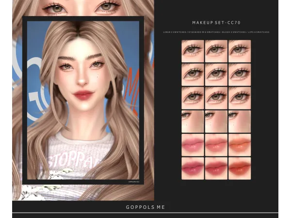 Alpha GPME GOLD MAKEUP SET CC70 by goppolsme - The Sims 4 Custom Content