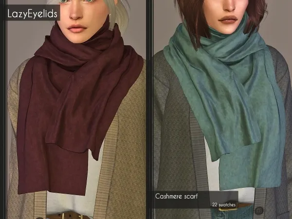 Alpha Cashmere scarf - The Sims 4 Custom Content