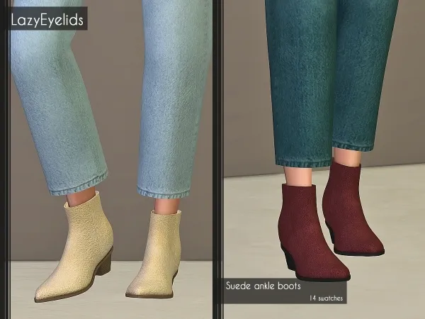 Alpha Suede ankle boots - The Sims 4 Custom Content