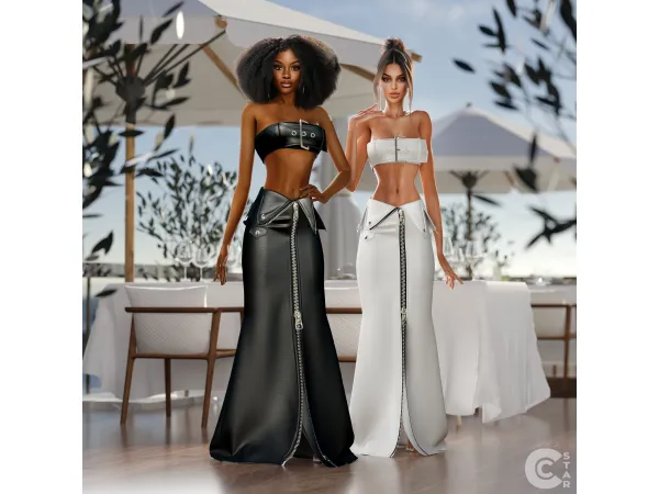 Alpha Coco Jones's Leather Outfit from VMA 2023 by cool_content_star - The Sims 4 Custom Content