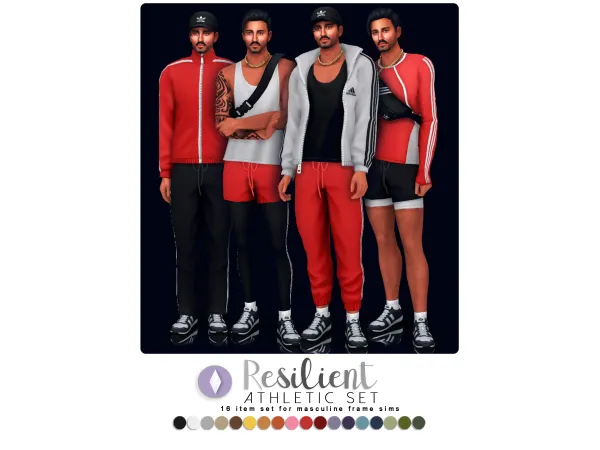 Maxis Match Resilient Athletic Set Redux by nucrests - The Sims 4 Custom Content