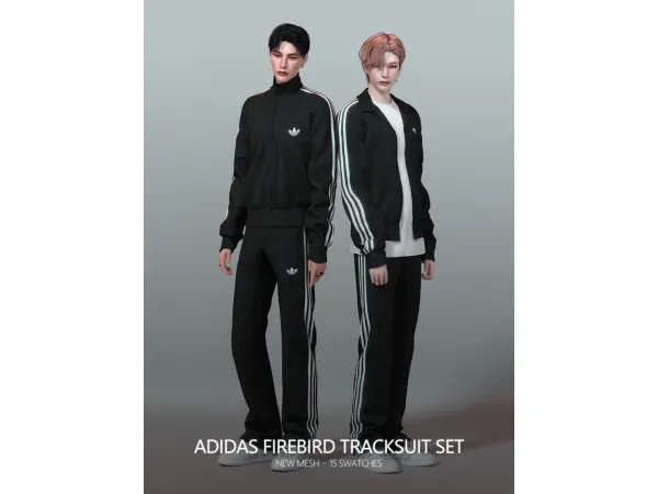Alpha ADIDAS Firebird Tracksuit Set by rona_sims - The Sims 4 Custom Content