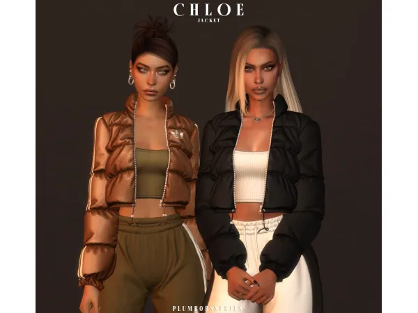 Alpha CHLOE jacket by plumbobsnfries - The Sims 4 Custom Content