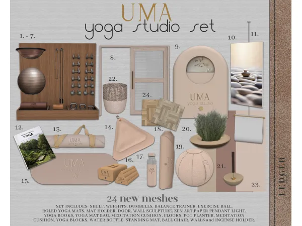 Alpha UMA Yoga Studio (WorkroomAtelier Tier) by Ledger Atelier - The Sims 4 Custom Content